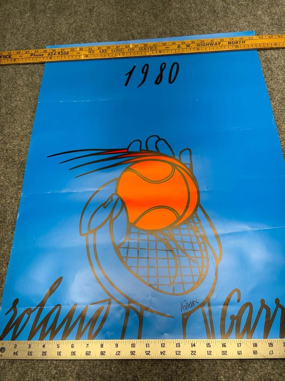 Roland Garros 1980 Open Valerio Adami Tennis Vintage Poster Matte Paper Wall Art